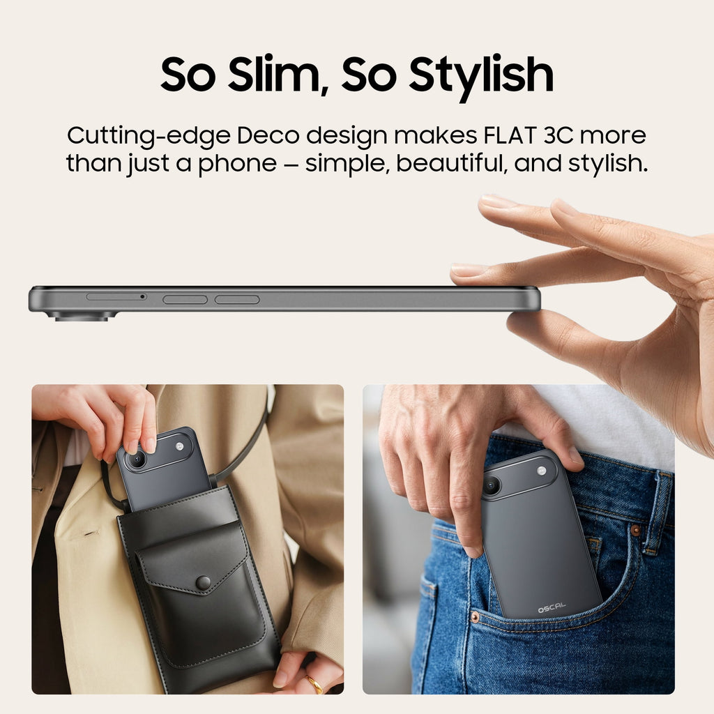 OSCAL FLAT 3C Unlocked Cell Phone,Android 16 Phone with 6.56" HD+ Display,5000mAh Battery,16(4+12)+64GB/1TB Expandable,32MP Rear Camera,IP54,DokeOS 5.0,Black